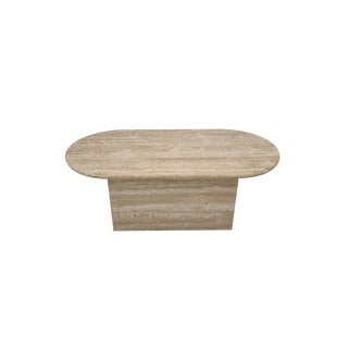 Italian Coffee Table in Travertine, 1980s For Sale
