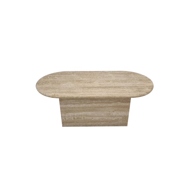Italian Coffee Table in Travertine, 1980s For Sale