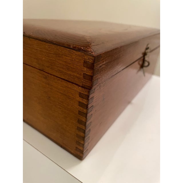 Ralph Lauren Vintage Ralph Lauren Style Solid Wood Desk / Document Storage Box C.1940s For Sale - Image 4 of 11