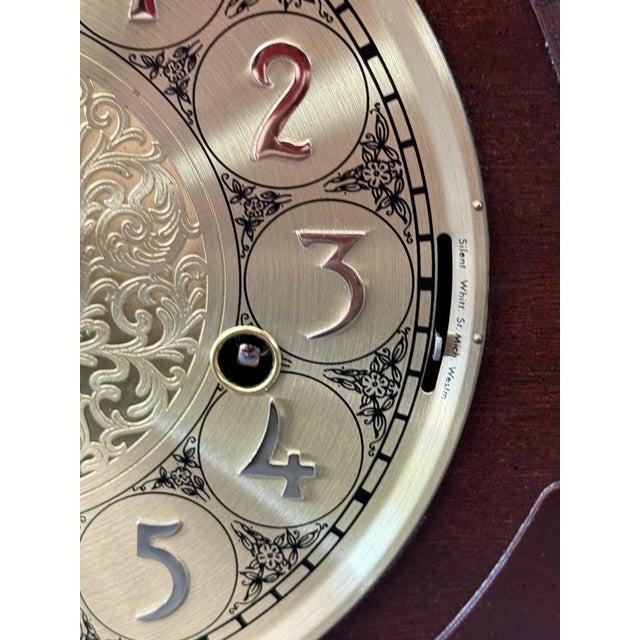 Vintage Sligh Solid Mahogany Mantel Clock For Sale - Image 10 of 13