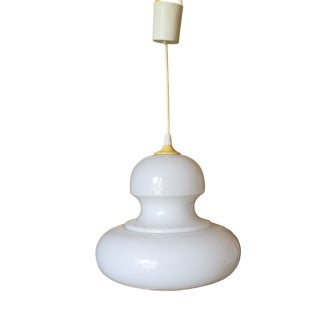 Opaline Glass Pendant Light, 1970s For Sale