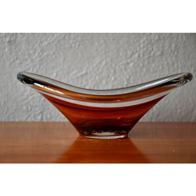 Vintage Scandinavian Glass Bowl from Paul Kedelv Sölvehyttan, 1950s For Sale - Image 4 of 10