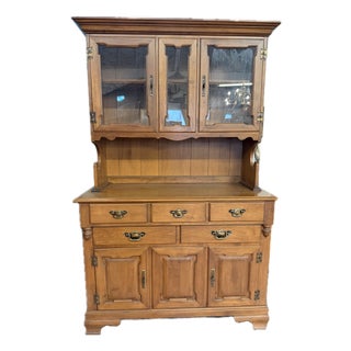 Mid 20th Century Traditional Wood China Hutch For Sale