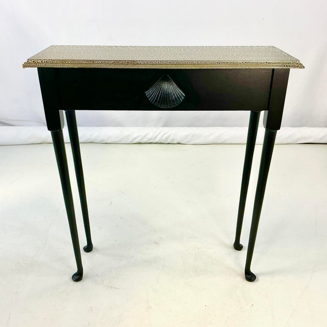 1990s 1990s Post Modern Boho Chic Black Thin Style Console Table. For Sale - Image 5 of 11