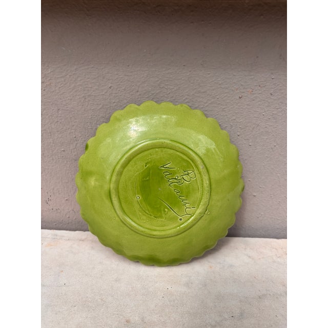 Small French Majolica Daisy Plate Vallauris, Circa 1950 For Sale In Austin - Image 6 of 7
