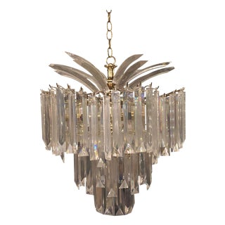 1960s Vintage Hollywood Regency Lucite Palm Chandelier For Sale