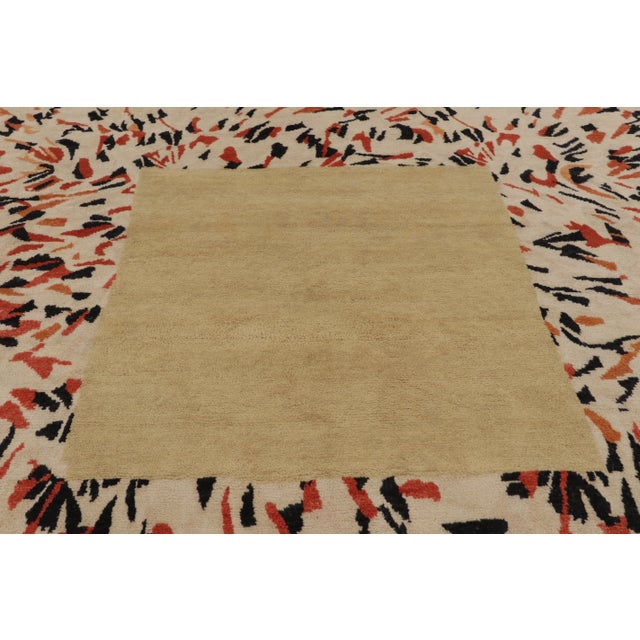 Late 20th Century Contemporary Art Deco Style Oversized Square Wool Rug by Rug & Kilim India For Sale - Image 5 of 10