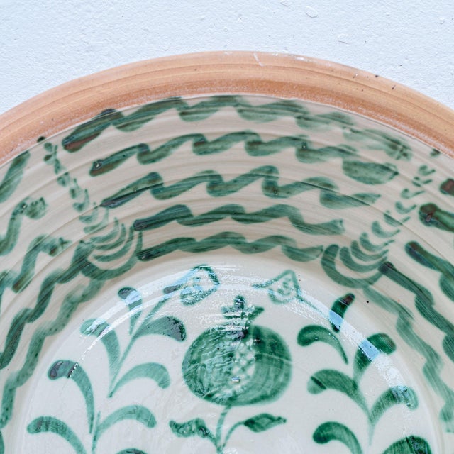 Ceramic Spanish Revival Hand-Painted Ceramic Lebrillo Wall Bowl with Pomegranate from Fajalauza, Granada, 2010s For Sale - Image 7 of 14