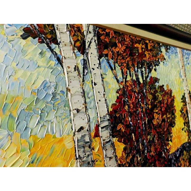 Textile Maya Eventov River Reflections II Original Acrylic Painting on Canvas HandSigned For Sale - Image 7 of 10