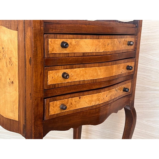 French Nightstands in Walnut with Three Drawers, 1940s, Set of 2 For Sale - Image 12 of 18