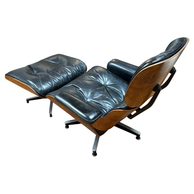 We were fortunate to acquire this rare 1964 Eames chair and Ottoman in black leather and Rosewood veneer. The label dates...