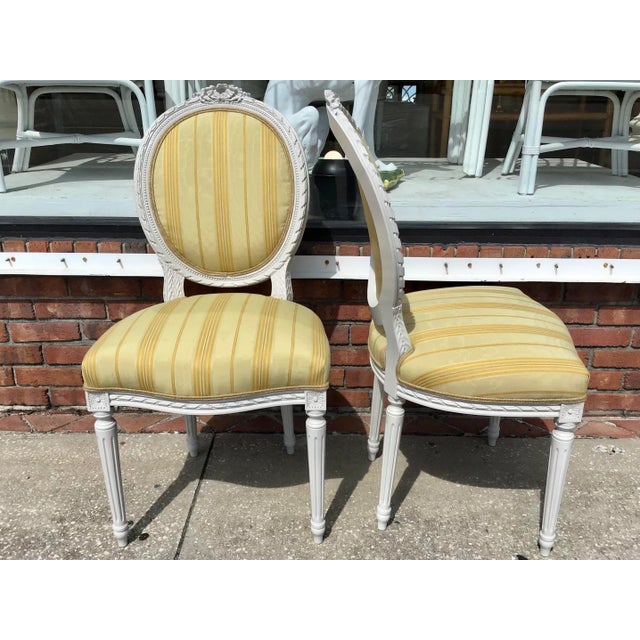 Classic French Louis XVI Side Chairs - a Pair For Sale - Image 9 of 11