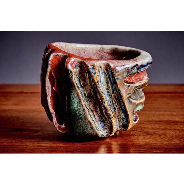 Ceramic Bowl with Multicolored Glaze, 1970s For Sale - Image 9 of 10
