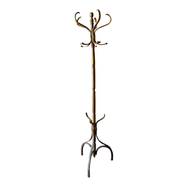 Early 20th Century Thonet-Style Oak Bentwood Coat & Hat Rack/Hall Tree For Sale