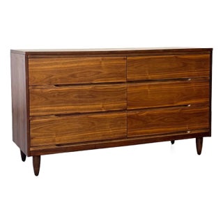 1950s Walnut Dresser by La Period For Sale