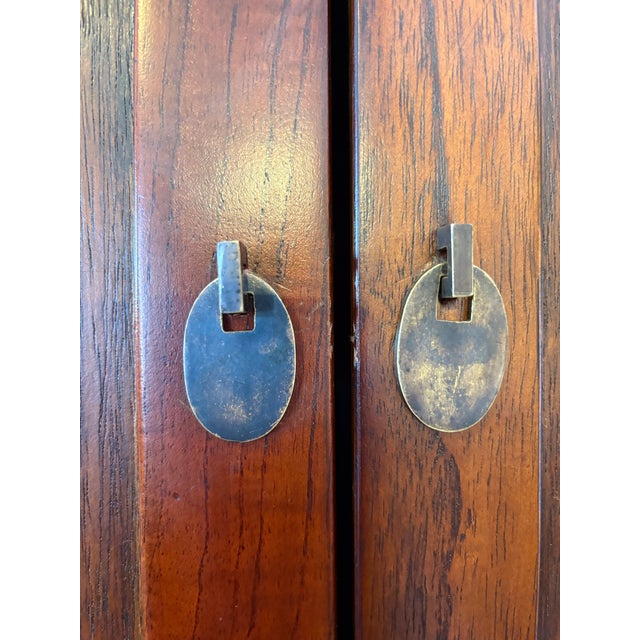 Arhaus Secretary Desk W/ Drop-Front Leather Writing Surface & Brass Hardware For Sale - Image 10 of 12