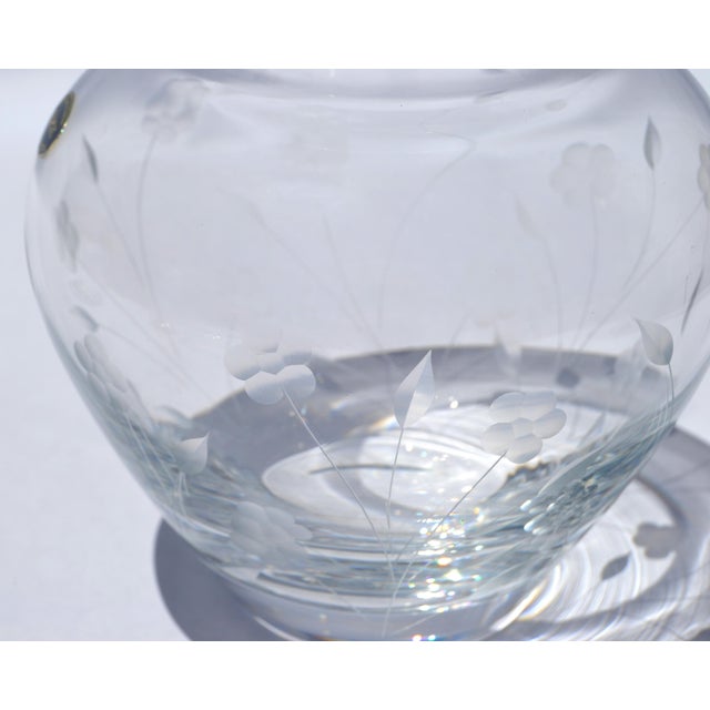 Lenox Crystal Chrysanthemum Hand Blown Vase 24% Lead Crystal Piece American Garden Series For Sale - Image 13 of 13