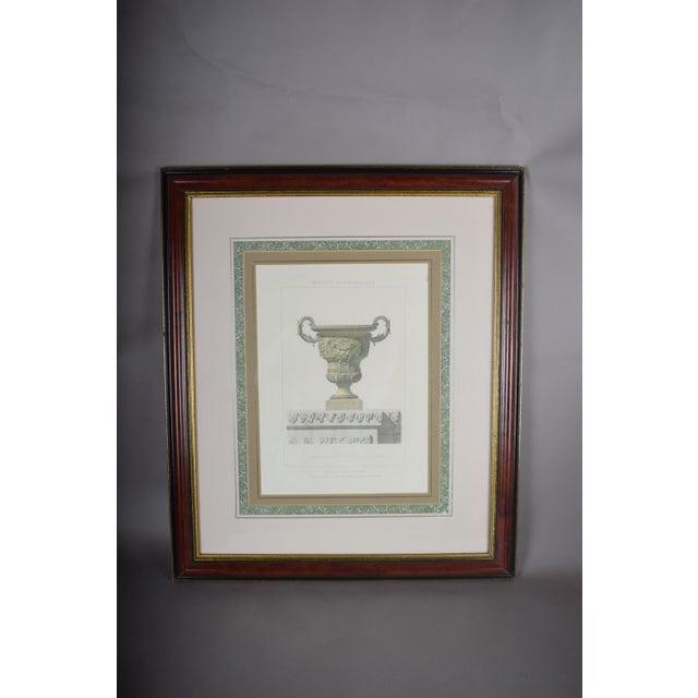 Louis XIV Style Vase, Versailles Neptune Basin, Lithograph, 1960s, Framed For Sale - Image 8 of 14