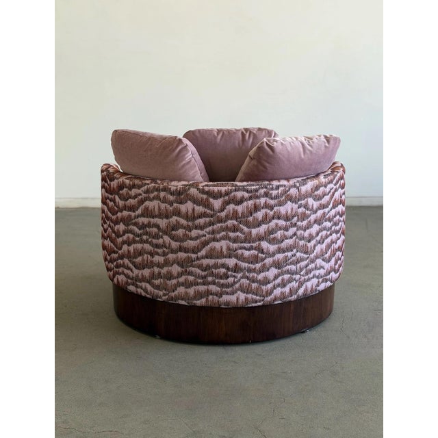 Purple Vintage Baughman-Style Oversized Barrel Lounge Chair For Sale - Image 8 of 11