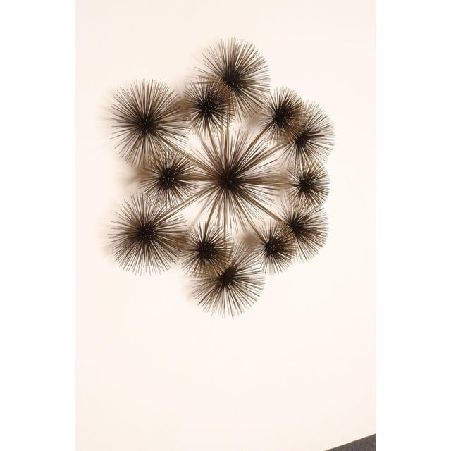 Mid-Century Modern Large Brutalist "Pom Pom" Brass Wall Sculture by Curtis Jere Signed and Dated For Sale - Image 3 of 18