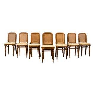 Set of 10 Late 19th Century Austrian Thonet Bentwood Cane Dining Chairs For Sale