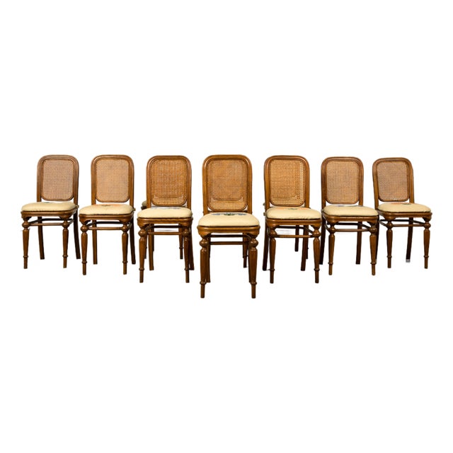 Set of 10 Late 19th Century Austrian Thonet Bentwood Cane Dining Chairs For Sale