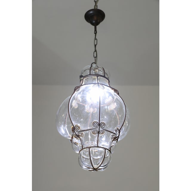 A beautiful light for hallways, entryways and living rooms, this hand-blown glass lantern is attributed to Seguso. The...