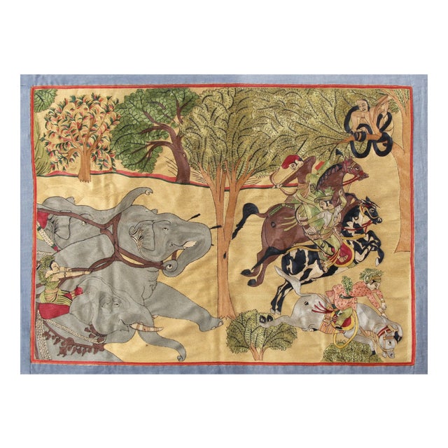 Vintage Mughal Royal Hunt Tapestry, 1980s For Sale