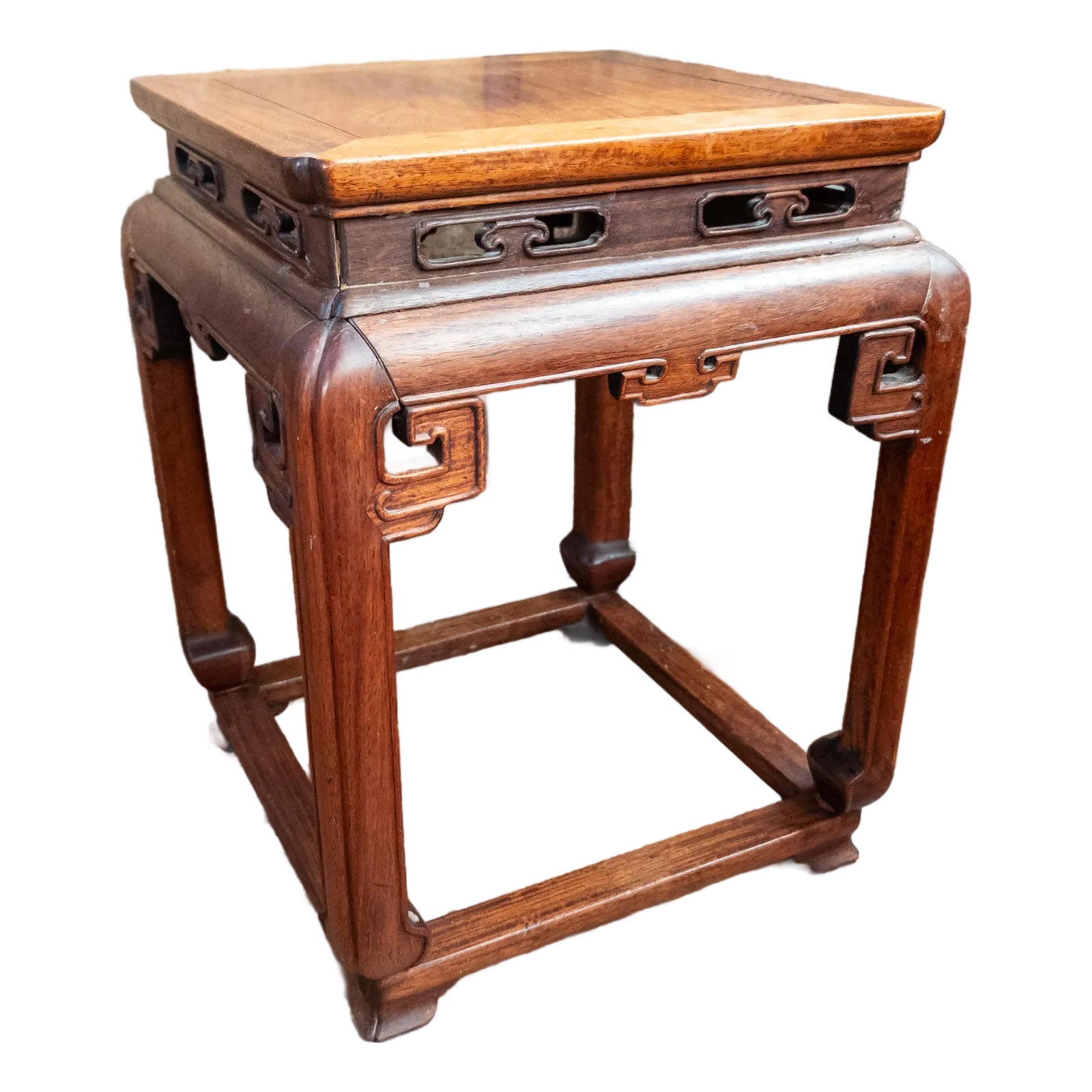 20th Century Rosewood Chinese Fand Deng Side Table or Stool | Chairish