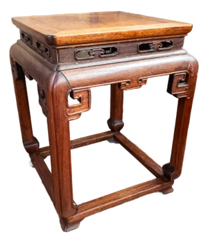 20th Century Rosewood Chinese Fand Deng Side Table or Stool