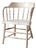 Antique White Painted Windsor Captain's Chair With Spindle Back For Sale