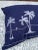 American 1970s Charleston, Sc Navy Blue Pillow With Embroidered Palm Trees For Sale - Image 3 of 5