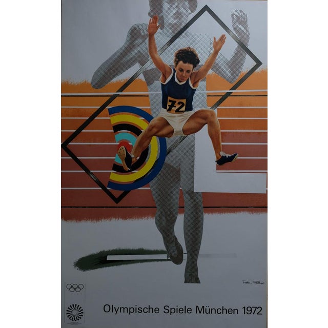Peter PHILLIPS (1939) Athletics - Munich 1972 Olympics Color lithograph poster (reprint) Signed in the plate On poster...