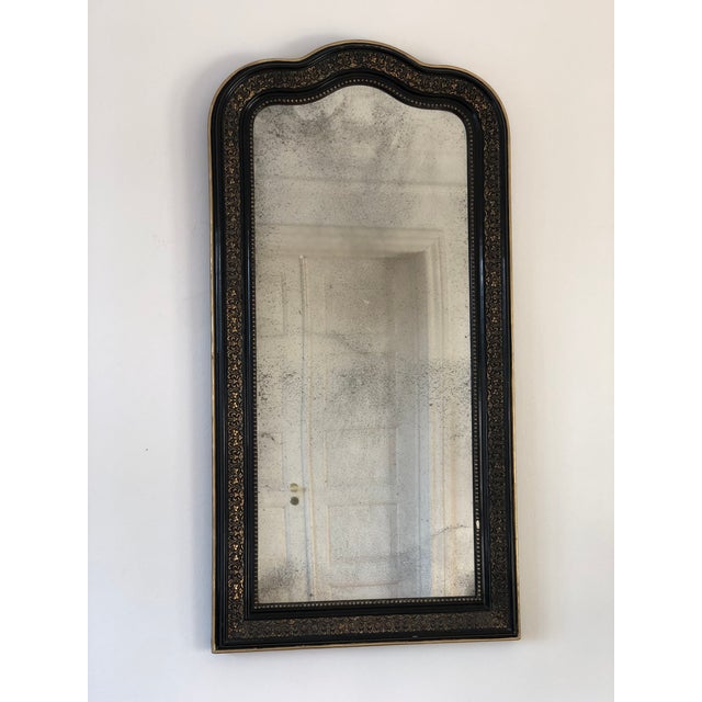 Black Large Antique French Louis Philippe Full-Length Giltwood Mirror, Late 19th Century For Sale - Image 8 of 8