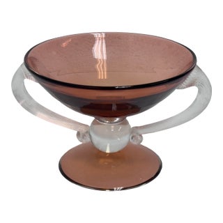 Circa 2000's Chip Scarborough for Fusion Z Amber Stemmed Bowl For Sale