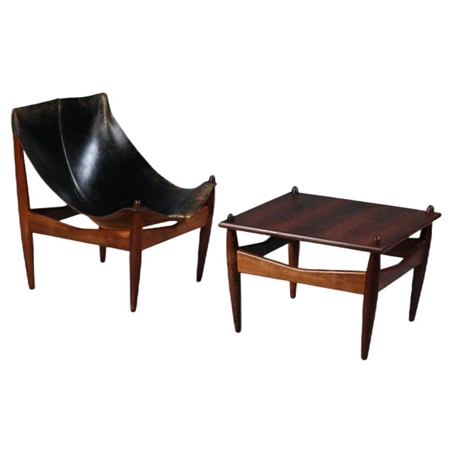 Set of Model 272 Lounge chair and Ottoman by Illum Wikkelsø for C.F. Christiansen, Sweden, 1960s For Sale
