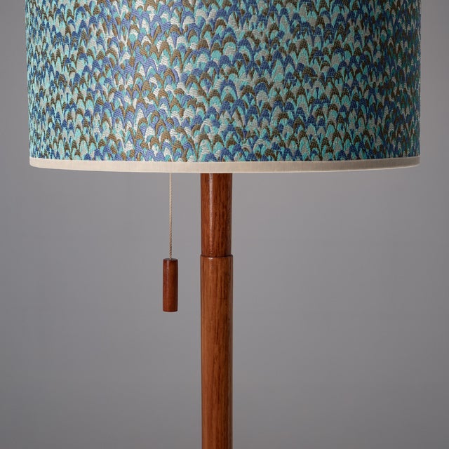 1960s Scandinavian Floor Lamp with Rubelli Shade, 1960s For Sale - Image 5 of 6