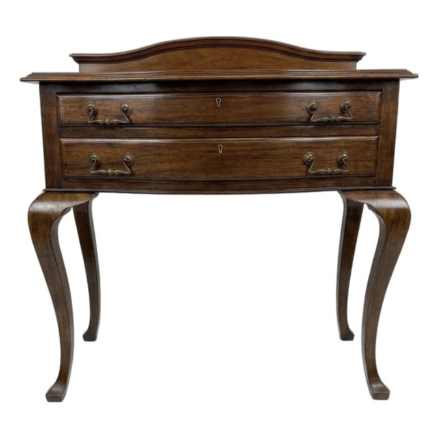 Bow-Fronted Side Table with Gallery, Early 20th Century For Sale