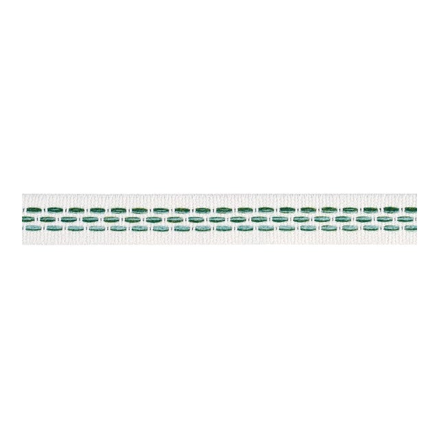 SAMPLE - Schumacher Portola Tape Narrow Indoor/Outdoor In Green For Sale