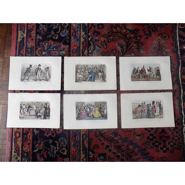 Brown Antique 19th Century French Genre Scene Engravings-Genre Scenes - Set of 6 For Sale - Image 8 of 10