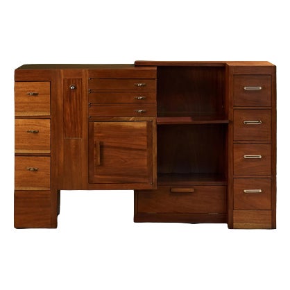 Multifunctional Sideboard in Mahogany in the style of Eileen Gray, Germany For Sale