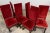 Early 20th Century Antique French Louis XIII Style Maple Dining Chairs in Red Velvet - Set of 10 For Sale - Image 5 of 18