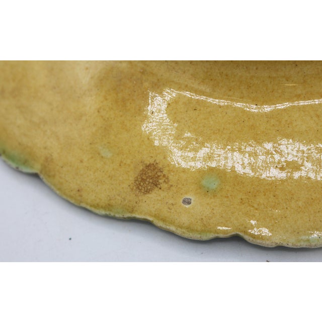 Green C. 1880-1900 London Majolica Begonia Leaf Plate by Joseph Roth For Sale - Image 8 of 8
