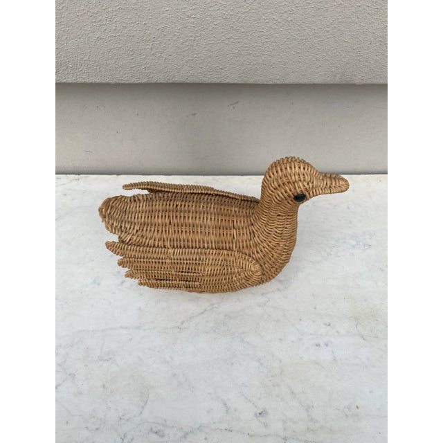 French Mid-Century Wicker Duck For Sale - Image 4 of 7