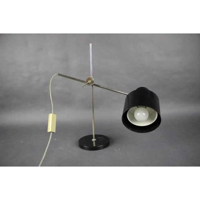 Black Mid-Century Adjustable Chrome and Bakelite Desk Lamp, Former Czechoslovakia, 1950s For Sale - Image 8 of 12