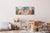 Abstract 2026, Faux Naive Horizontal Painting, Playground Landscape, Vivid Tones Bauhaus Shapes on Canvas For Sale - Image 3 of 8