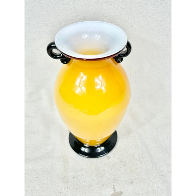 Late 20th Century Vintage Murano Style Art Glass Vase For Sale - Image 5 of 9