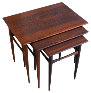 Danish Modern Rosewood Nesting Tables, 1960s, Set of 3