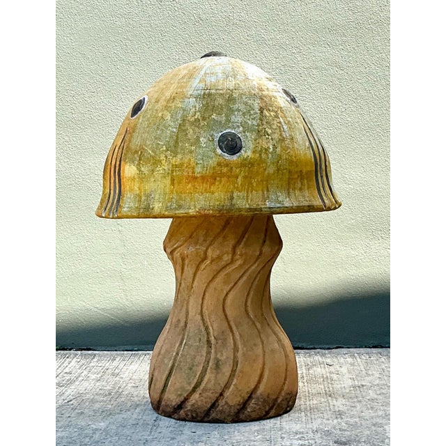 Vintage Distressed Garden Mushroom Statue For Sale - Image 4 of 15