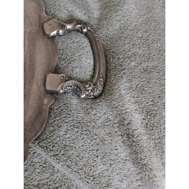 Silver Vintage 60s Round Silverplate Waiter Tray For Sale - Image 8 of 10